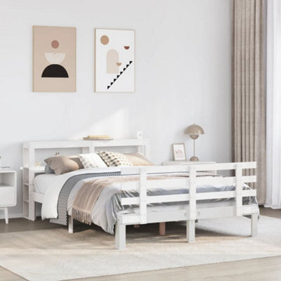 Berkfield Bed Frame With Headboard Without Mattress White 150X200 Cm King Size - image 1
