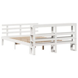 Berkfield Bed Frame With Headboard Without Mattress White 150X200 Cm King Size - thumbnail 8