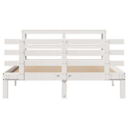 Berkfield Bed Frame With Headboard Without Mattress White 150X200 Cm King Size - thumbnail 4