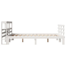 Berkfield Bed Frame With Headboard Without Mattress White 150X200 Cm King Size - thumbnail 7