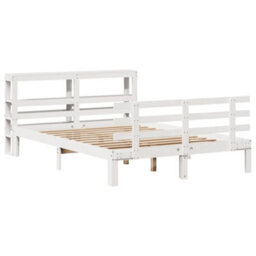 Berkfield Bed Frame With Headboard Without Mattress White 150X200 Cm King Size - thumbnail 3