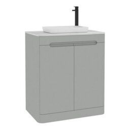 Royal Bathrooms Venice 700mm Dove Grey Freestanding Bathroom Countertop Vanity Unit 2 Door With Qubix Basin - thumbnail 7