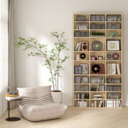 Homcom Dvd Cd Media Storage Rack, Video Display Unit, Oak Tone - thumbnail 9