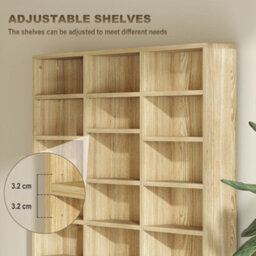 Homcom Dvd Cd Media Storage Rack, Video Display Unit, Oak Tone - thumbnail 5