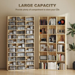 Homcom Dvd Cd Media Storage Rack, Video Display Unit, Oak Tone - thumbnail 4