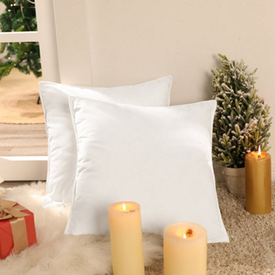 Deconovo Set Of 2 Decorative White Velvet Cushion Covers 40 X 40 Cm - image 1