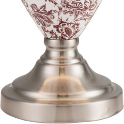 Lighting Supermarket Hepburn Large Ceramic Table Lamp Ivory Pleated Shade Red Printed Finish 58Cm - thumbnail 3
