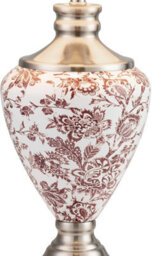 Lighting Supermarket Hepburn Large Ceramic Table Lamp Ivory Pleated Shade Red Printed Finish 58Cm - thumbnail 2