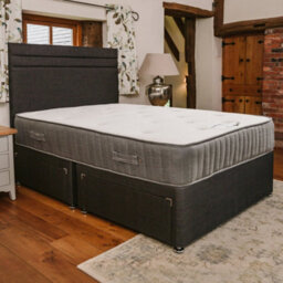 Divan Base Direct Sapphire Memory Foam Orthopaedic Sprung Divan Bed Set 3Ft Single 2 Drawers Side - Naples Slate - thumbnail 1