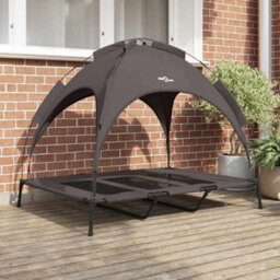 Vidaxl Dog Bed Folding Manual Brown 122 X 93 X 106.5 Cm Steel - thumbnail 1