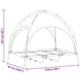 Vidaxl Dog Bed Folding Manual Brown 122 X 93 X 106.5 Cm Steel - thumbnail 3
