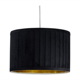 First Choice Lighting Sundance - Black Velvet Pleated 30Cm Lamp Shade Gold Inner - thumbnail 8