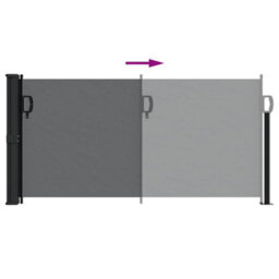 Walplus Retractable Side Awning Garden Sun Shade Canopy Gazebo For Back Door, Porch, Patio Black 100X500 Cm - thumbnail 5