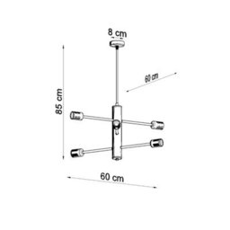 Sollux Lighting Duomo Steel Black 6 Light Classic Chandelier - thumbnail 4