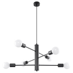 Sollux Lighting Duomo Steel Black 6 Light Classic Chandelier - thumbnail 3