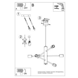 Sollux Lighting Duomo Steel Black 6 Light Classic Chandelier - thumbnail 5