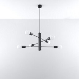 Sollux Lighting Duomo Steel Black 6 Light Classic Chandelier - thumbnail 1