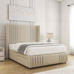 Bsspoke Peyton Divan Bed In Cream Plush Velvet With 54Inch Headboard & 12Inch Footboard No Drawers No Mattress In All Sizes - thumbnail 2