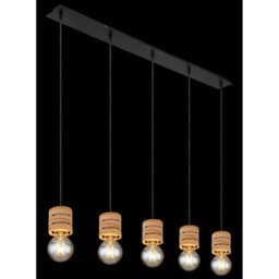 Luminosa Lighting Luminosa Angeline Bar Pendant Ceiling Light Matt Black 5X E27 - thumbnail 5