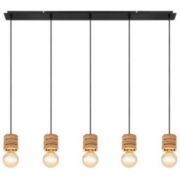 Luminosa Lighting Luminosa Angeline Bar Pendant Ceiling Light Matt Black 5X E27 - thumbnail 3