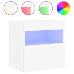 Vidaxl Tv Wall Cabinet With Led Lights White 40X30X40 Cm - thumbnail 2