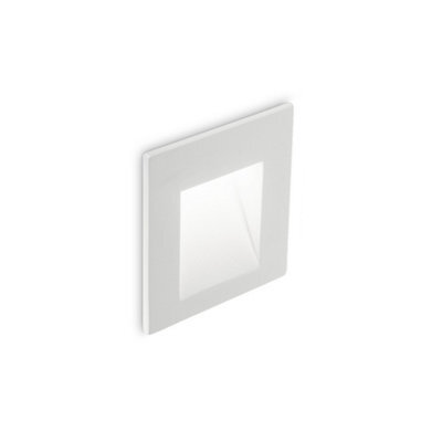 Ideal Lux Bit Led Outdoor Square Recessed Wall Light White Ip65, 3000K - image 1