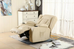 More4Homes Caesar Electric Bonded Leather Automatic Recliner Armchair With Heat And Massage (Cream) - thumbnail 9