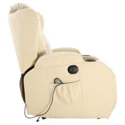 More4Homes Caesar Electric Bonded Leather Automatic Recliner Armchair With Heat And Massage (Cream) - thumbnail 5