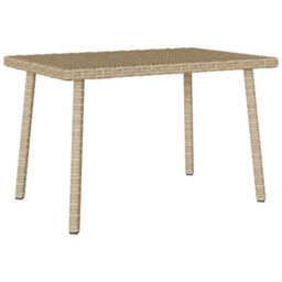 Walplus Garden Coffee Table Rectangular Beige 60X40X37 Cm Poly Rattan