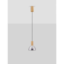 Luminosa Lighting Luminosa Voi Dome Pendant Ceiling Light Smokey, Brass Gold Led 8W 239Lm 3000K - thumbnail 3