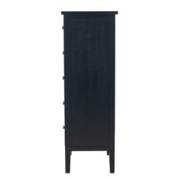 Pacific Lifestyle Satin Black Wood 5 Drawer Tall Boy - thumbnail 4