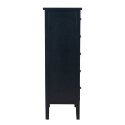 Pacific Lifestyle Satin Black Wood 5 Drawer Tall Boy - thumbnail 6
