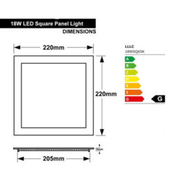 18W Square Led Recessed Ceiling Panel Light Ultra Slim Flat Design 6500K - thumbnail 3