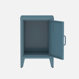 Sweeek - Industrial Metal Bedside Table With 1 Door Soho Grey Blue 38X38X57 Cm - thumbnail 4
