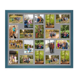 AK Frames 80X70Cm Navy Blue Modern Multi Photo Frame With Mid Grey Mount - Holds 20 Apertures (18X) 6X4, (2X) 4X4 Photos - thumbnail 1