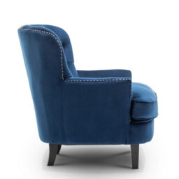 Velvet Blue Buttoned Ava Accent Chair - thumbnail 5