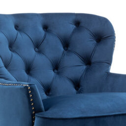 Velvet Blue Buttoned Ava Accent Chair - thumbnail 6