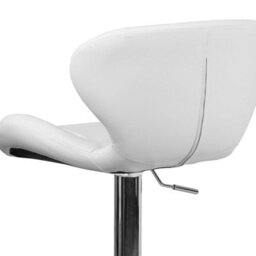 Fwstyle Set Of 2 White Faux Leather Adjustable Swivel Bar Stools - thumbnail 4