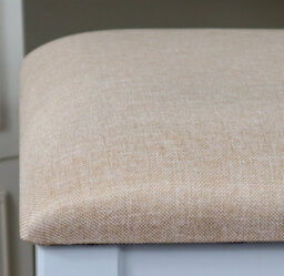 Aspect Furniture Dressing Table Stool With Padded Seat, Wood In Grey Finish, Beige Cushion - thumbnail 5