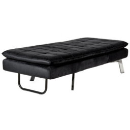 Beliani Chaise Longue Loiret Velvet Black - thumbnail 8