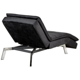 Beliani Chaise Longue Loiret Velvet Black - thumbnail 7