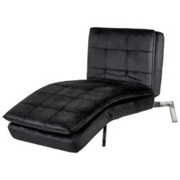 Beliani Chaise Longue Loiret Velvet Black - thumbnail 5