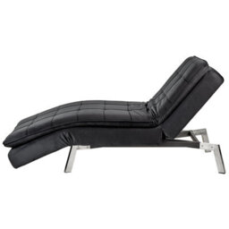 Beliani Chaise Longue Loiret Velvet Black - thumbnail 6