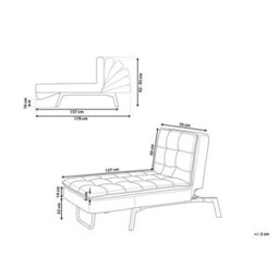 Beliani Chaise Longue Loiret Velvet Black - thumbnail 3