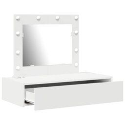 Walplus Wall Hanging Dressing Table With Led Lights - White - thumbnail 4