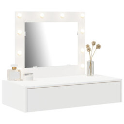 Walplus Wall Hanging Dressing Table With Led Lights - White - thumbnail 3