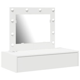 Walplus Wall Hanging Dressing Table With Led Lights - White - thumbnail 2