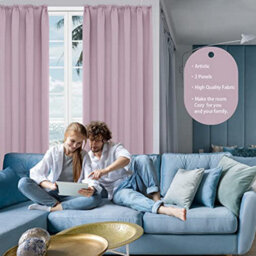 Deconovo Soft Blackout Curtains Pencil Pleat Curtains Thermal Insulated Curtains For Girl Bedroom W55 X L102 Inch Baby Pink 1 Pair - thumbnail 6