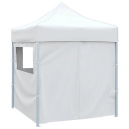 Walplus Professional Folding Party Tent Garden Gazebo Canopy With 4 Sidewalls 2X2 M Steel White - thumbnail 3