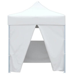Walplus Professional Folding Party Tent Garden Gazebo Canopy With 4 Sidewalls 2X2 M Steel White - thumbnail 2